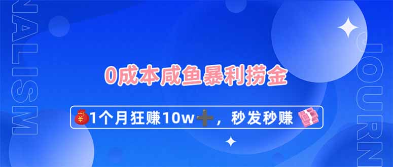 （14257期）0成本闲鱼暴利捞金，1个月狂赚10W+，秒发秒赚新玩法-知源网创