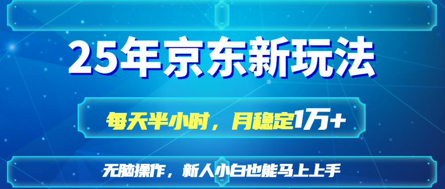 （14309期）25京东新玩法，每天半小时，月稳定1W+-知源网创