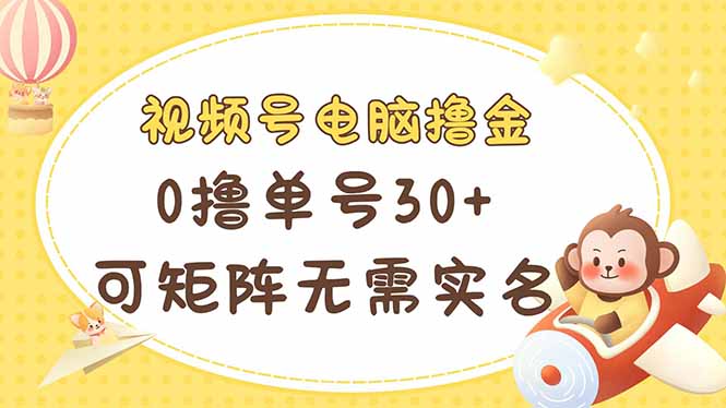 （14220期）视频号电脑撸金 0撸单号30+ 可矩阵 无需实名多号多得-知源网创