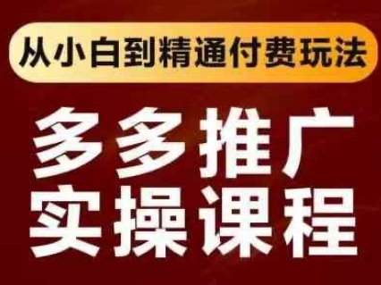 拼多多推广实操课程,从小白到精通付费玩法-知源网创