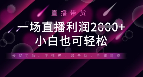 半无人直播带货，一场利润数张，适合所有平台玩法，小白也可轻松-知源网创